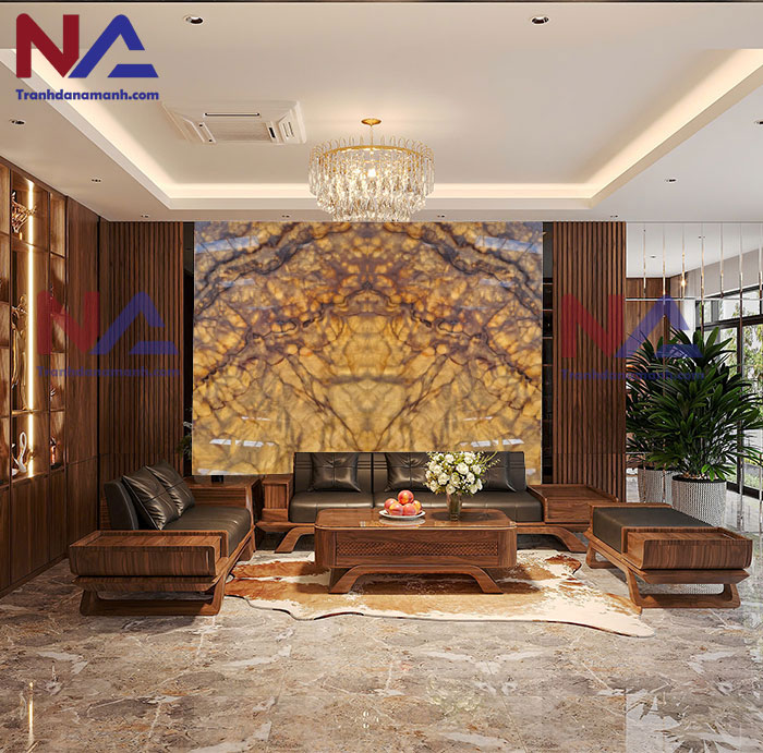Tranh đá Onyx xuyên sáng TDONYX-GD02
