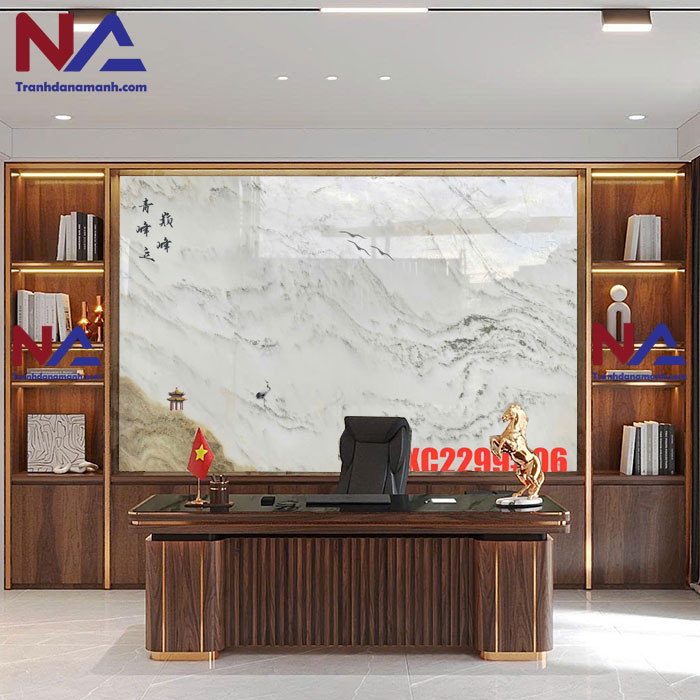 Tranh đá sơn thủy tự nhiên STVT-006 | dáng ngang