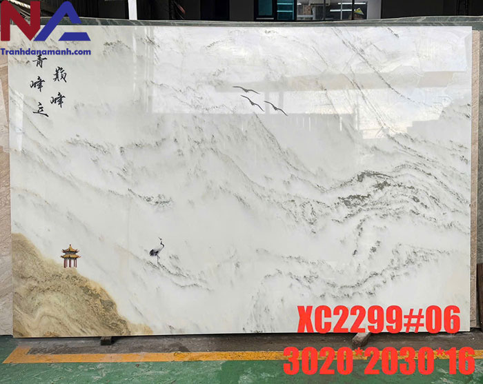 Tranh đá sơn thủy tự nhiên STVT-006 | dáng ngang